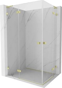 Mexen Lunar L Duo kabina prysznicowa uchylna lewa 95 x 70 cm, transparent, złota szczotkowana - 834L-095L-070P-55-00