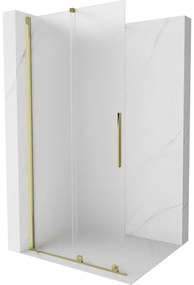 Mexen Velar ścianka prysznicowa rozsuwana Walk-in 85 x 200 cm, szron 8 mm, złota - 871-085-000-33-50