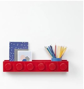 Dziecięca czerwona półka ścienna LEGO® Sleek