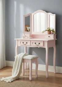 Różowa toaletka ze stołkiem R2-G75