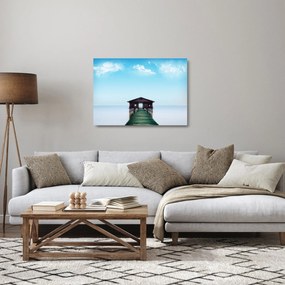 Obraz na szkle domu nad morzem (70x50 cm)
