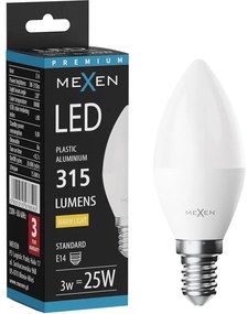 Mexen Nova żarówka LED E14, C37, 3W, Ciepła - 3000K, 315 lm - L102-E14-0330-01