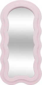 Lustro z różową ramką falbanką AYNA, 30 x 60 cm