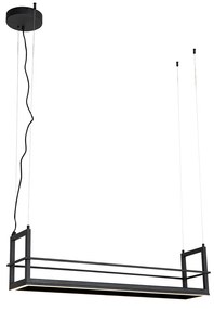 Lampa wisząca czarna z półką w komplecie z diodą LED, 3-stopniowy ściemniacz - Cage RackPrzemysłowy Oswietlenie wewnetrzne