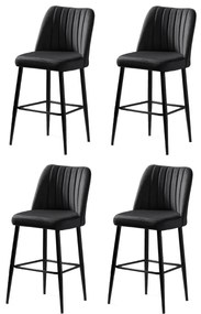 Zestaw krzeseł barowych Vento Anthracite and Black, 4 szt., 4 szt.