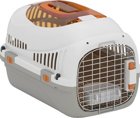 PawHut Transporter dla kota i małych psów do 4 kg z otworem w dachu, miską, jasnoszary, 49x32x31 cm | Aosom PL