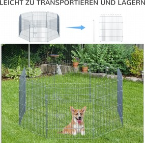 PawHut Kojec dla Szczeniąt Metalowy Wybieg Bezpieczny 63x76 cm Srebrny | Aosom PL