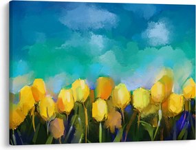 Obraz żółtych tulipanów (70x50 cm)