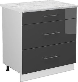 Szafka dolna do kuchni antracyt wysoki połysk 80x60x82 fame-line