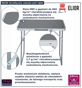 Szary mały stolik campingowy D8-H43