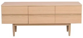 Naturalna szafka pod TV z litego drewna dębowego 135x55 cm Moresby – Rowico