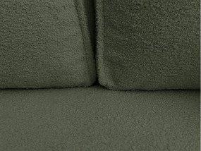 Rozkładana narożna sofa SMART BOUCLE 232x143 cm, ciemnozielona, uniwersalna