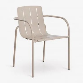 Zestaw 2 Sztaplowanych Krzeseł Jadalnianych Z Podłokietnikami Ze Stali Isoria Moka Brown - Sklum