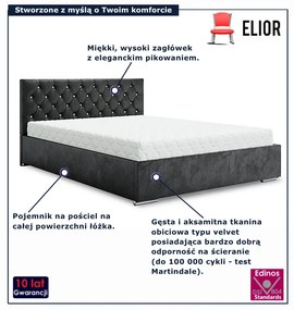 Grafitowe łózko tapicerowane 6 rozmiarów W7-N68