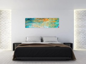 Obraz niebieskiej abstrakcji (170x50 cm)