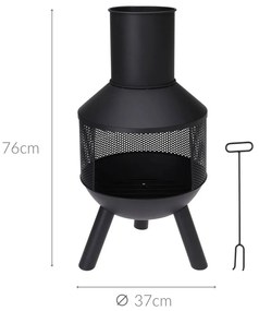 Kominek metalowy, 76 cm