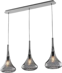 Szyny Nemesis Iron z szarym szkłem Pyrex, 3 światła, dł. 75 x 10, BL280-BIN3-GR