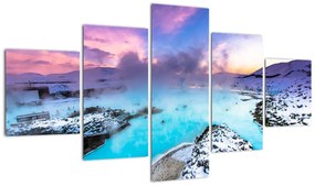 Obraz - Błękitna laguna na Islandii (125x70 cm)