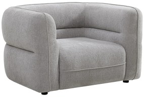 Fotel z szarej tkaniny szenilowej TALIENA