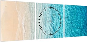 Obraz - Plaża (z zegarem) (90x30 cm)