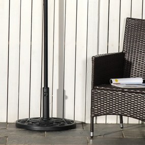 Outsunny stojak na parasol półokrągły 9kg wzór kwiatowy HDPE cement stabilny i dekoracyjny | Aosom PL