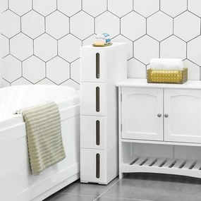 Biała szafka łazienkowa na kółkach L7-T52