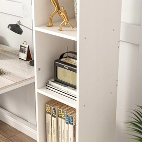 Wysoka szafka biała - 182×25×30 cm - półka do salonu, biura