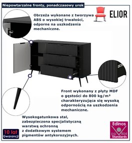 Czarna komoda na nóżkach  R6-E44