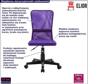 Fioletowy fotel obrotowy z siatką F2-N32