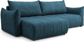 Narożnik Flo, z funkcją spania, do salonu, tkanina Poso, granatowy (05)