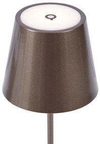 Nowoczesna lampa stołowa ciemny brąz 37 cm z LED ściemnialna IP54 ładowalna - Topi Nowoczesny Oswietlenie wewnetrzne