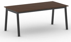 Stół konferencyjny do biura PRIMO BASIC, 180x90 cm, czarna podstawa, orzech