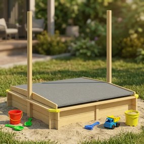 Piaskownica z baldachimem SANDY, drewno świerkowe, 120x120x120cm Jurhan