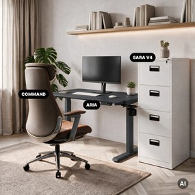 Biurko elektryczne z regulacją wysokości ergonomiczne antracytowe,1200x600 mm: ARIA