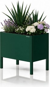 Osłona donica na kwiaty metalowa mała butelkowa zieleń, 400x350x250 mm: DAISY