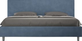 Łóżko bez stelaża tapicerowane 200x210 microfibra niebieski Adele