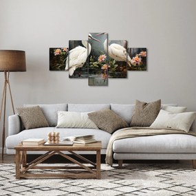 Obraz - Białe żurawie (125x70 cm)