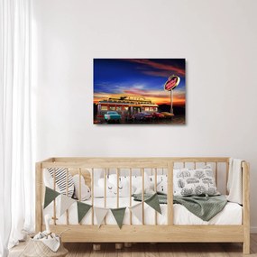 Obraz na szkle - Bar wieczorny (70x50 cm)