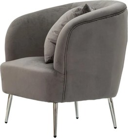 Szary aksamitny fotel Silvery – Mauro Ferretti