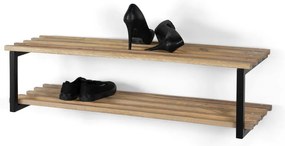 Czarna/w naturalnym kolorze metalowa wisząca szafka na buty 100x26x34 cm Marco – Spinder Design