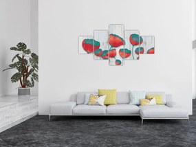 Obraz - Maki - nafta (125x70 cm)