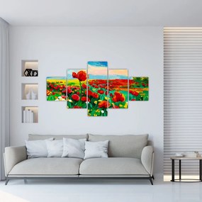Obraz pola z makami (125x70 cm)