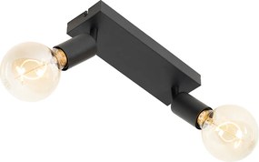 Nowoczesny reflektor czarny prostokątny 2-punktowy - Facil