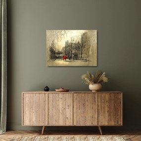 Obraz na szkle - Szkic miasta (70x50 cm)