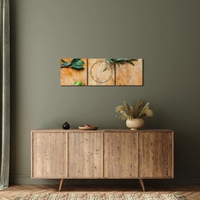 Obraz - Zioła (z zegarem) (90x30 cm)