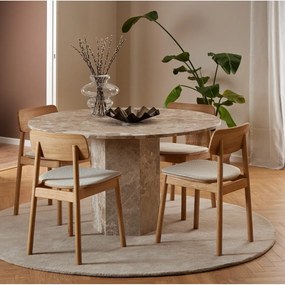 Jasnobrązowy marmurowy okrągły stół ø 130 cm Naxos – Actona