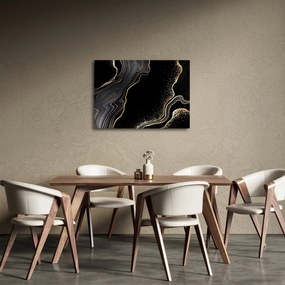 Obraz - Czarno - złoty marmur (70x50 cm)