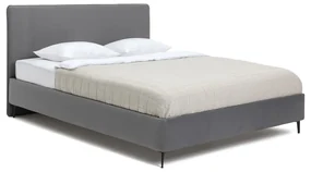Szare tapicerowane łóżko dwuosobowe ze stelażem 160x200 cm Noira Slim – Bonami Selection