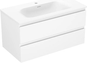 Mexen Orio szafka łazienkowa 90 cm z umywalką Vela, 2 szuflady, biała mat - 91A10-09047-2-BFF01-W23M01