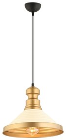 Lampa wisząca na przewodzie MONZA 1xE27/40W/230V Ø 30 cm kremowa/złota